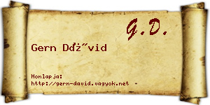 Gern Dávid névjegykártya